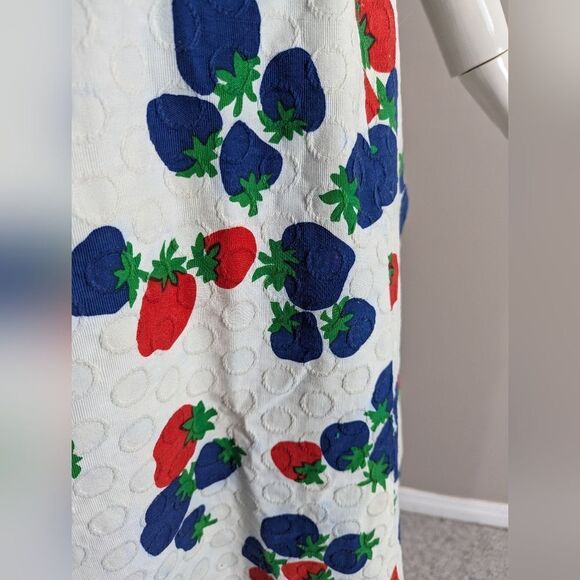 Hugh Garber Maxi dress 60s fruit print pockets sleeveless size 6 - Picture 6 of 12